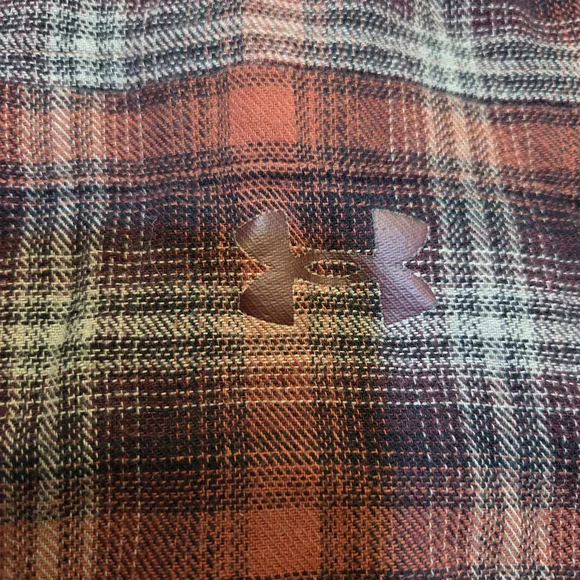 Men's Under Armour Small Light Flannel Long Sleeve Shirt, Red, Black Lumberjack - Picture 3 of 5